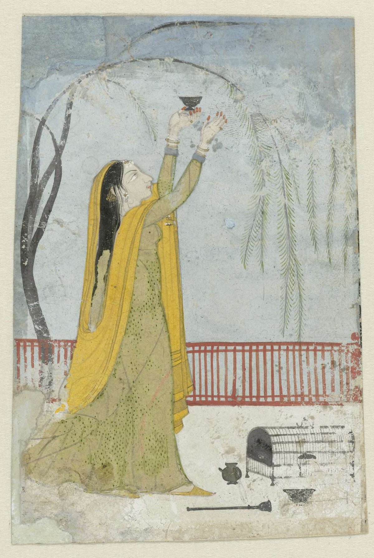 Lady lures bird, anonymous, 1810