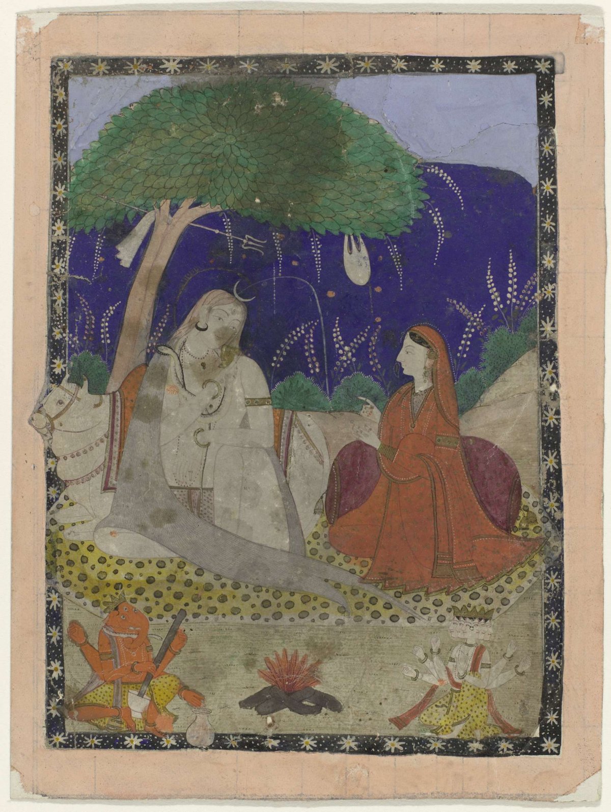 Shiva and Parvati with children, anonymous, 1830