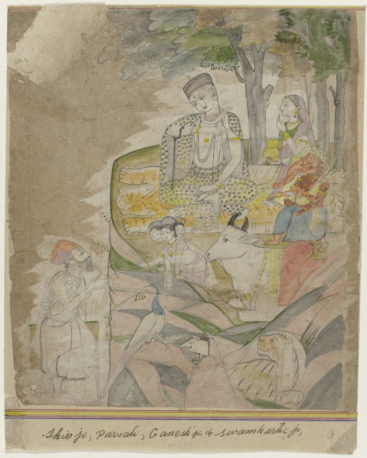 Shiva and Parvati on mountain, anonymous, 1830