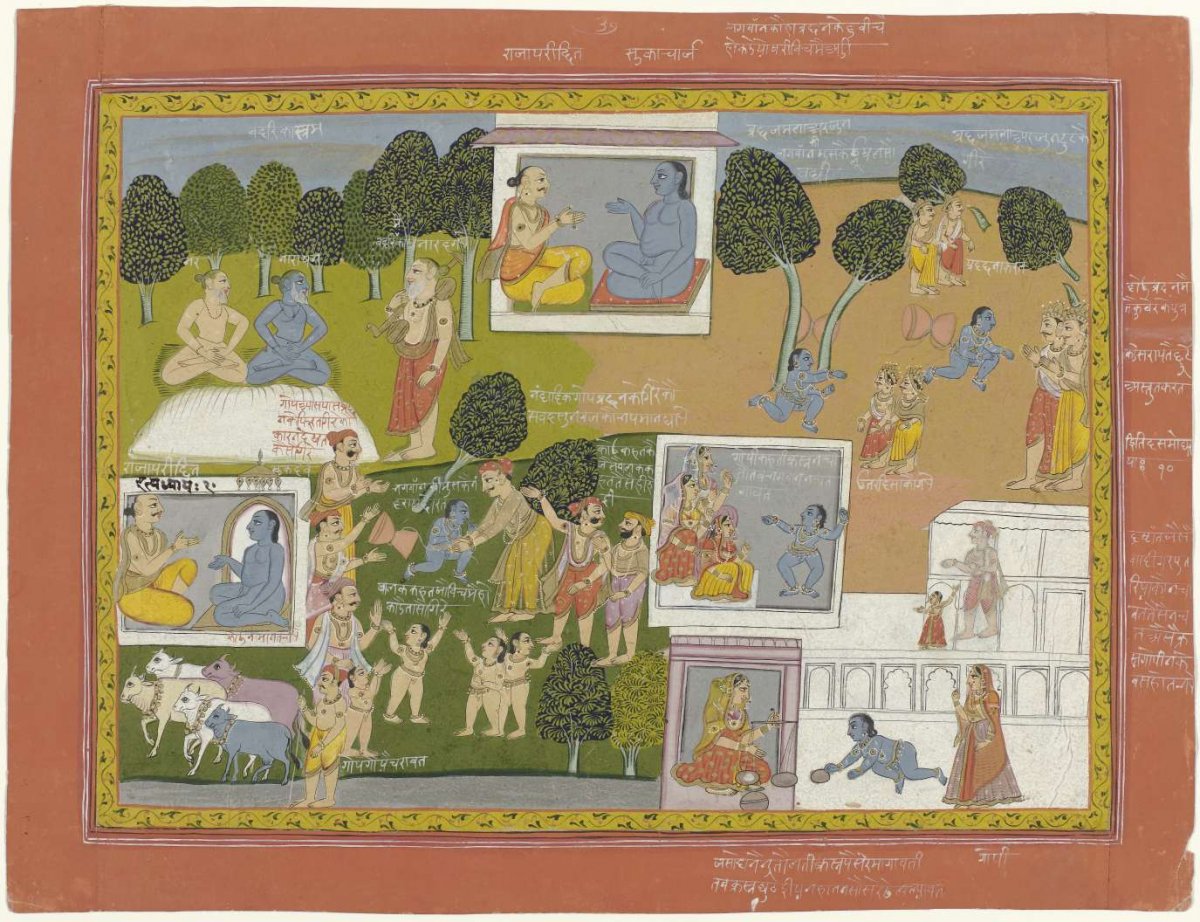 Krishna Uprooting the Arjuna Trees, anonymous, c. 1800