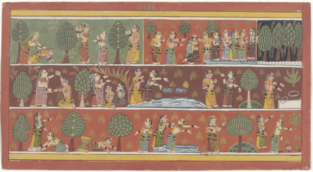 Shepherdesses in search of Krishna, anonymous, 1710 - 1730