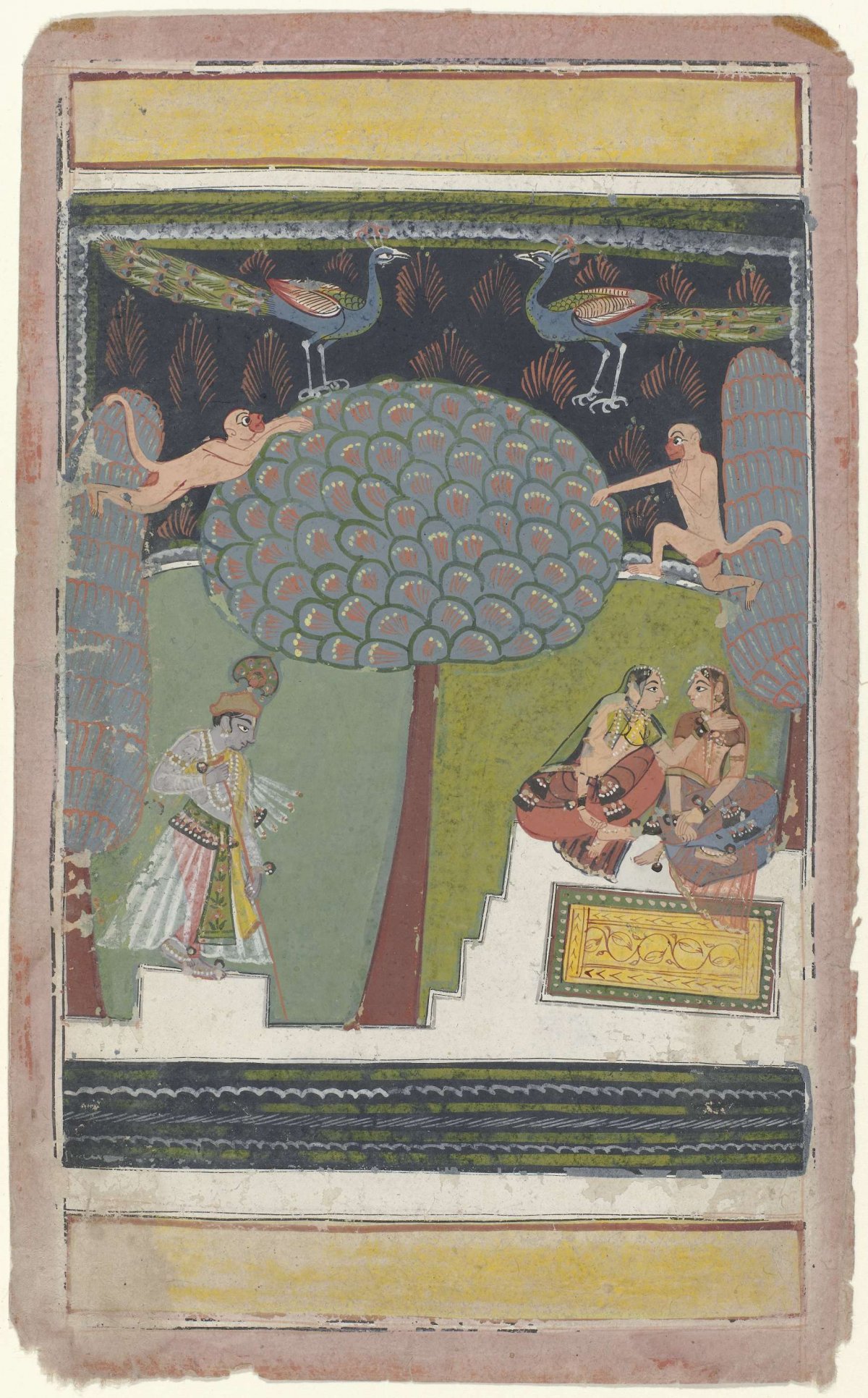 Krishna and Two Women in a Garden, anonymous, c. 1620 - c. 1640