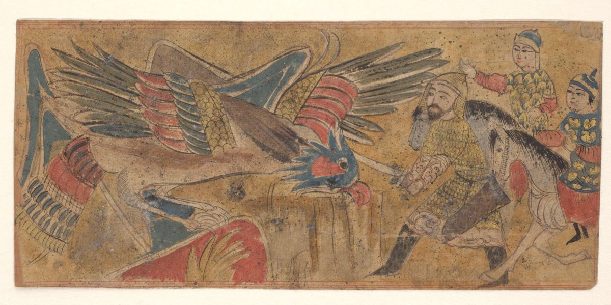 Iskander with bird, anonymous, 1400 - 1500