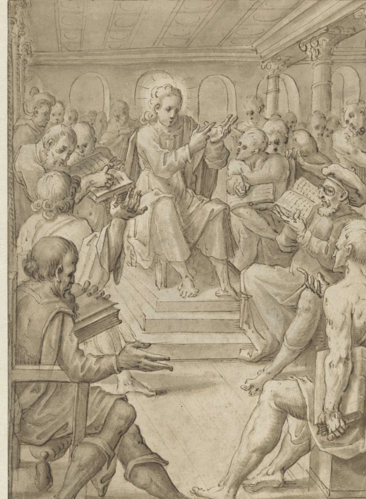 Christ among the scribes, anonymous, 1500 - 1599