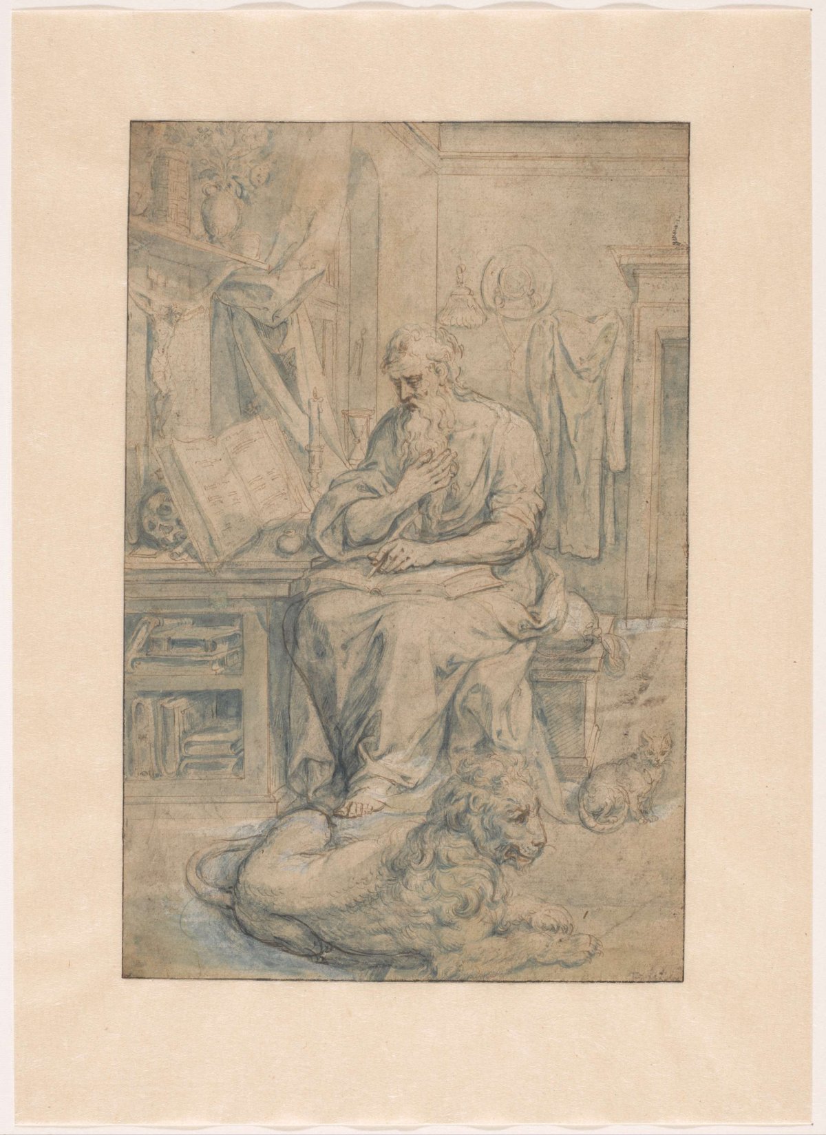 Saint Hieronymus in his study room, anonymous, 1560 - 1580