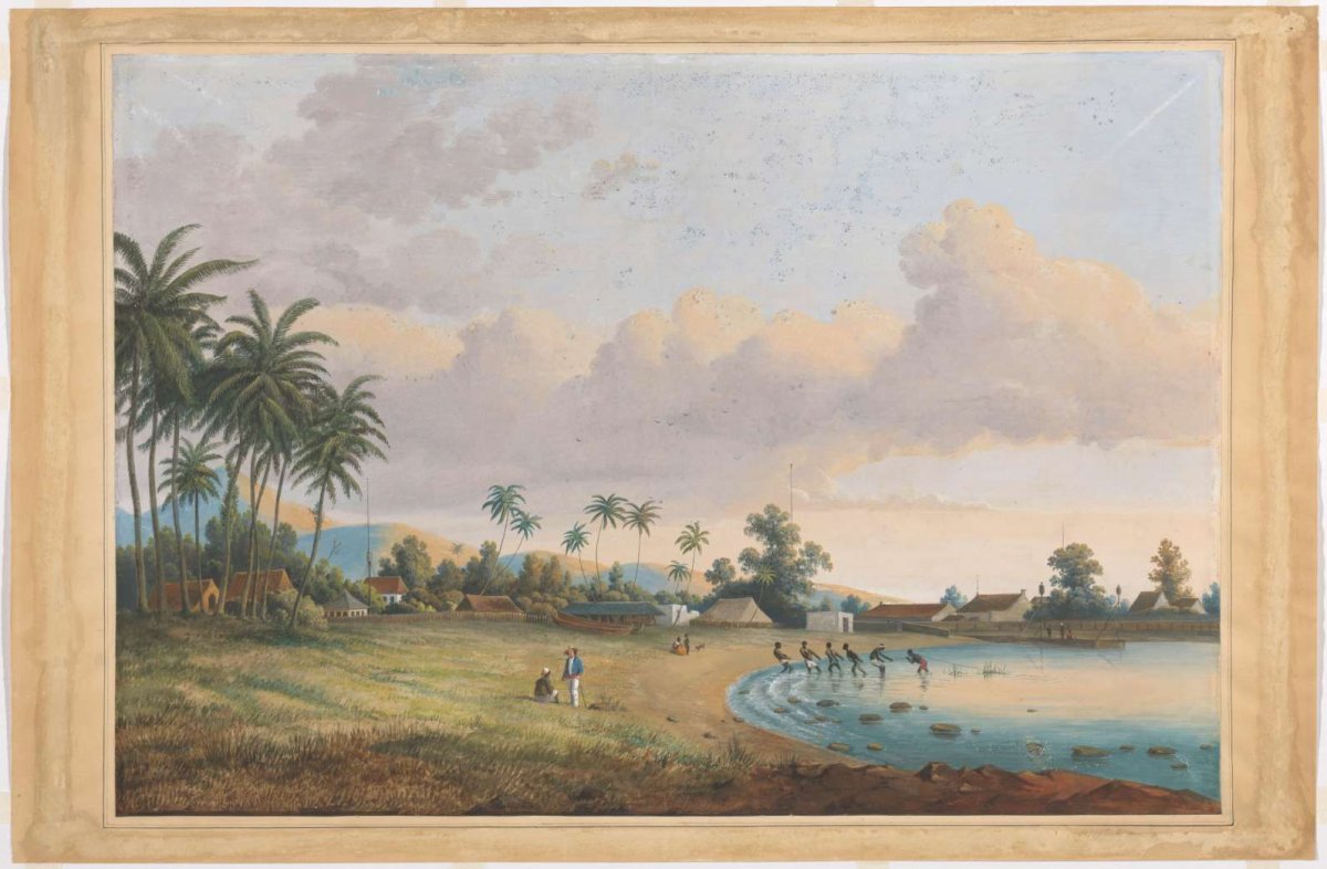 Gezicht te Anjer Java, Charles William Meredith van de Velde, 1838 - 1898