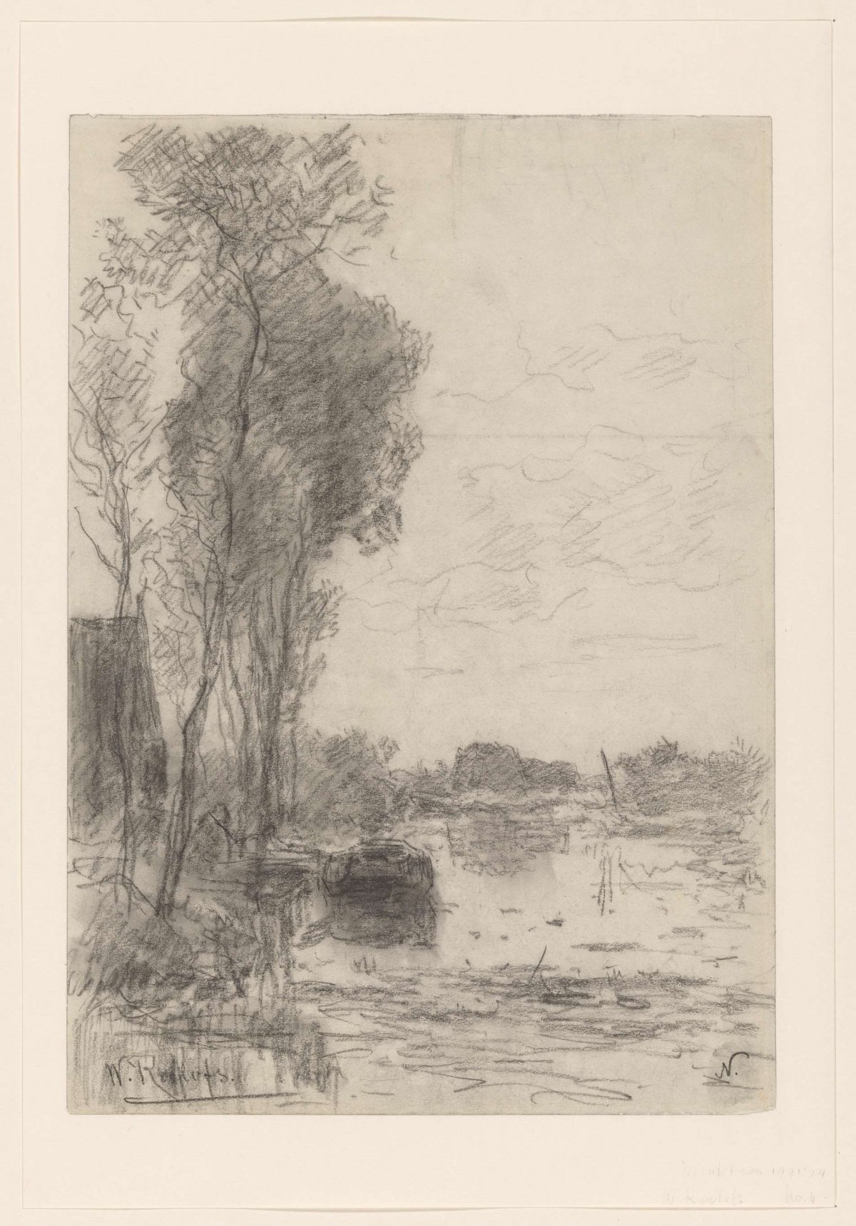 Rivierlandschap, Willem Roelofs (I), 1832 - 1897