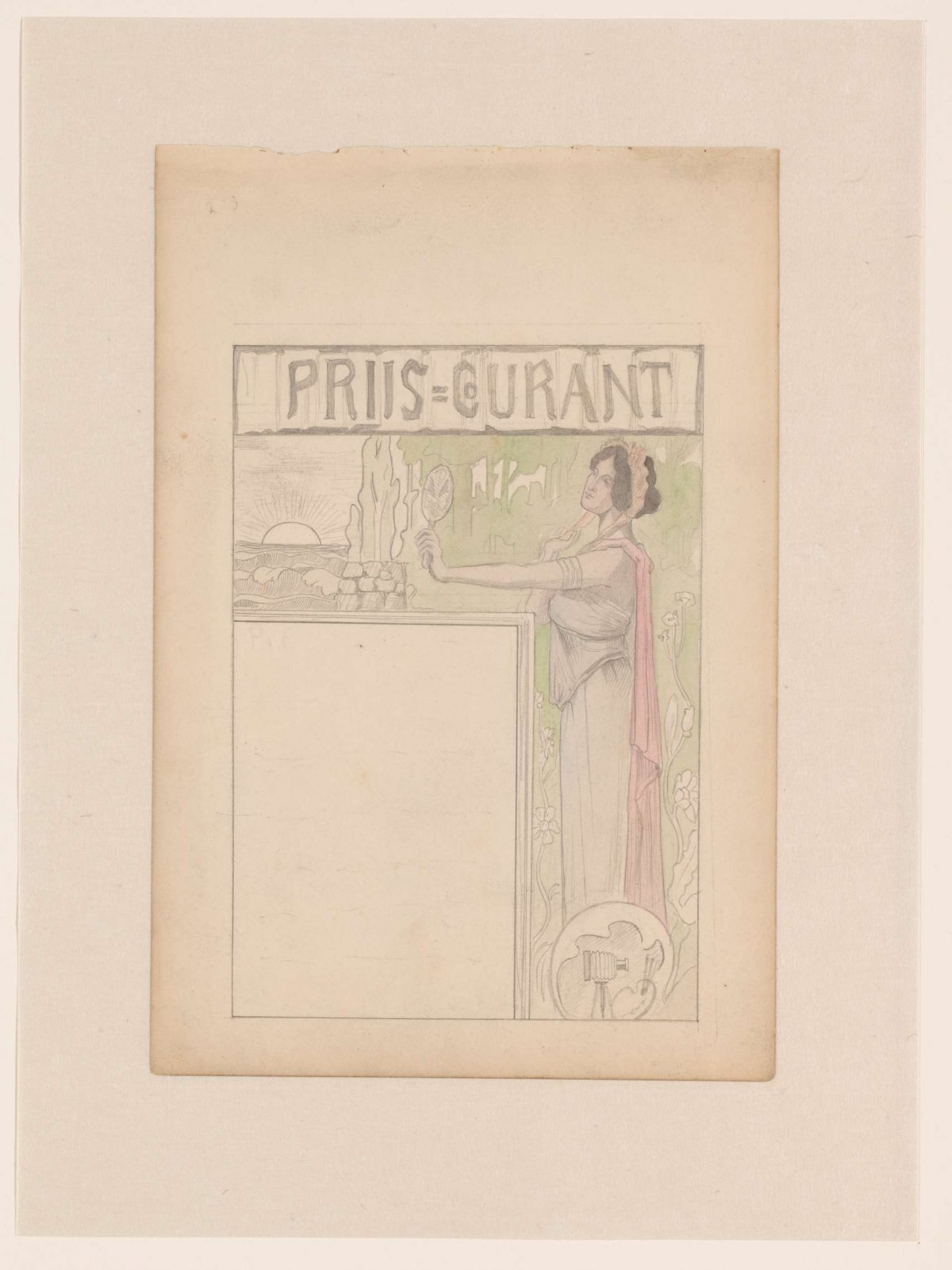 Design for a Price list of a photographic studio, Ernst Maximilian Büttinghausen, 1893 - 1906