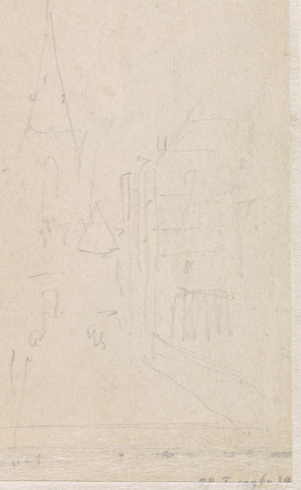 Sketch of a cityscape, Adrianus Eversen, 1828 - 1897