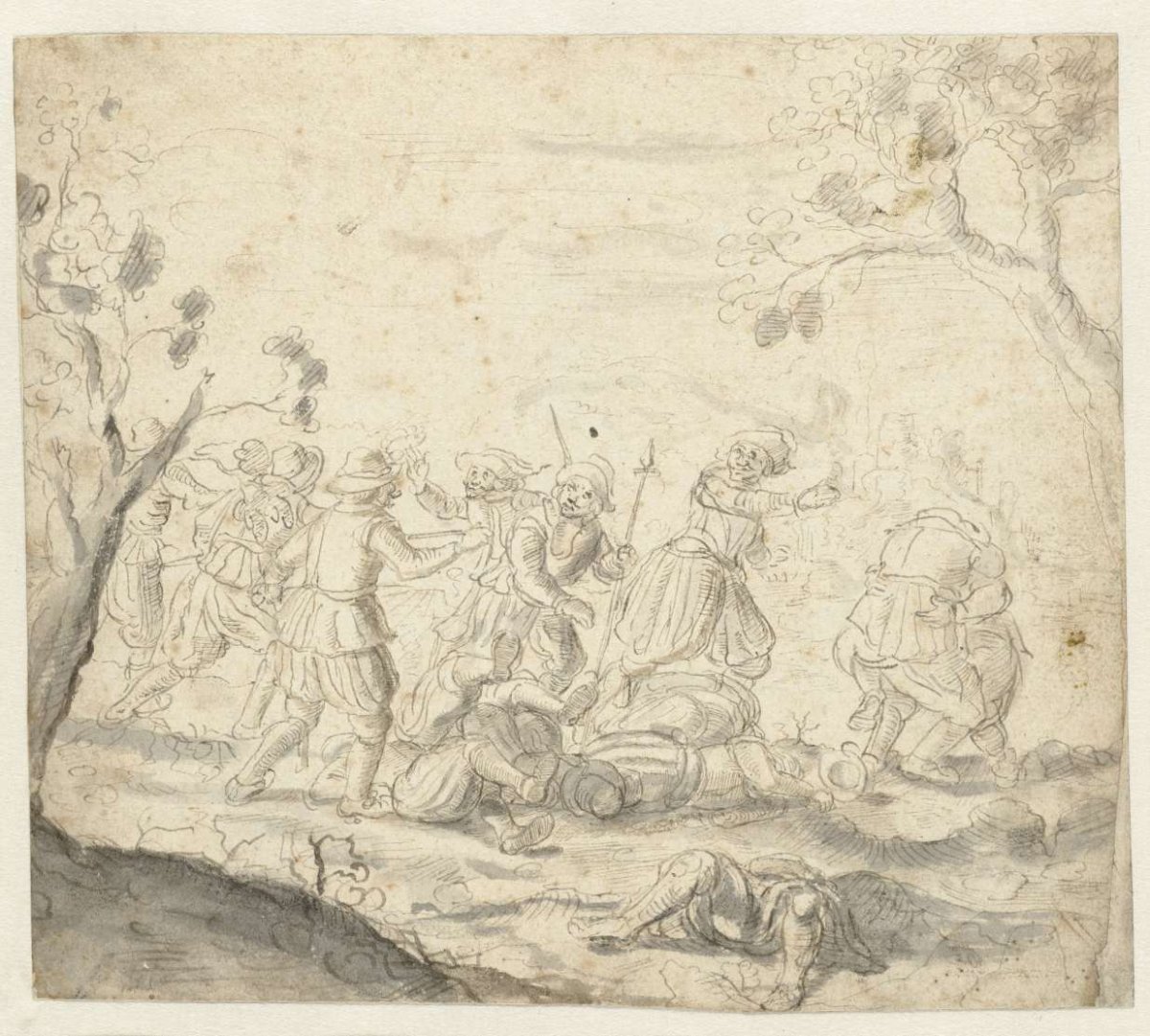 Strijdende infanteristen, anonymous, 1600 - 1649