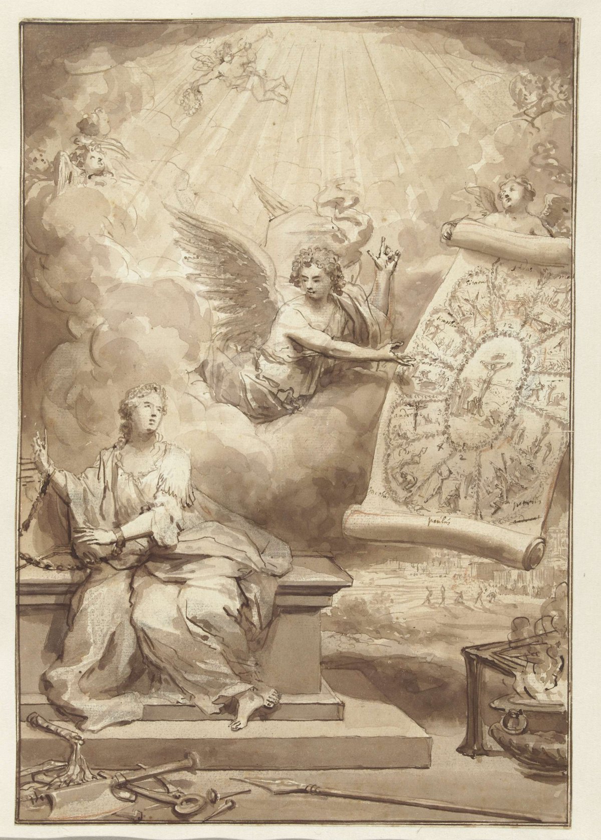 Frontispiece Design for the New Testament, Philip Tidemann, c. 1700