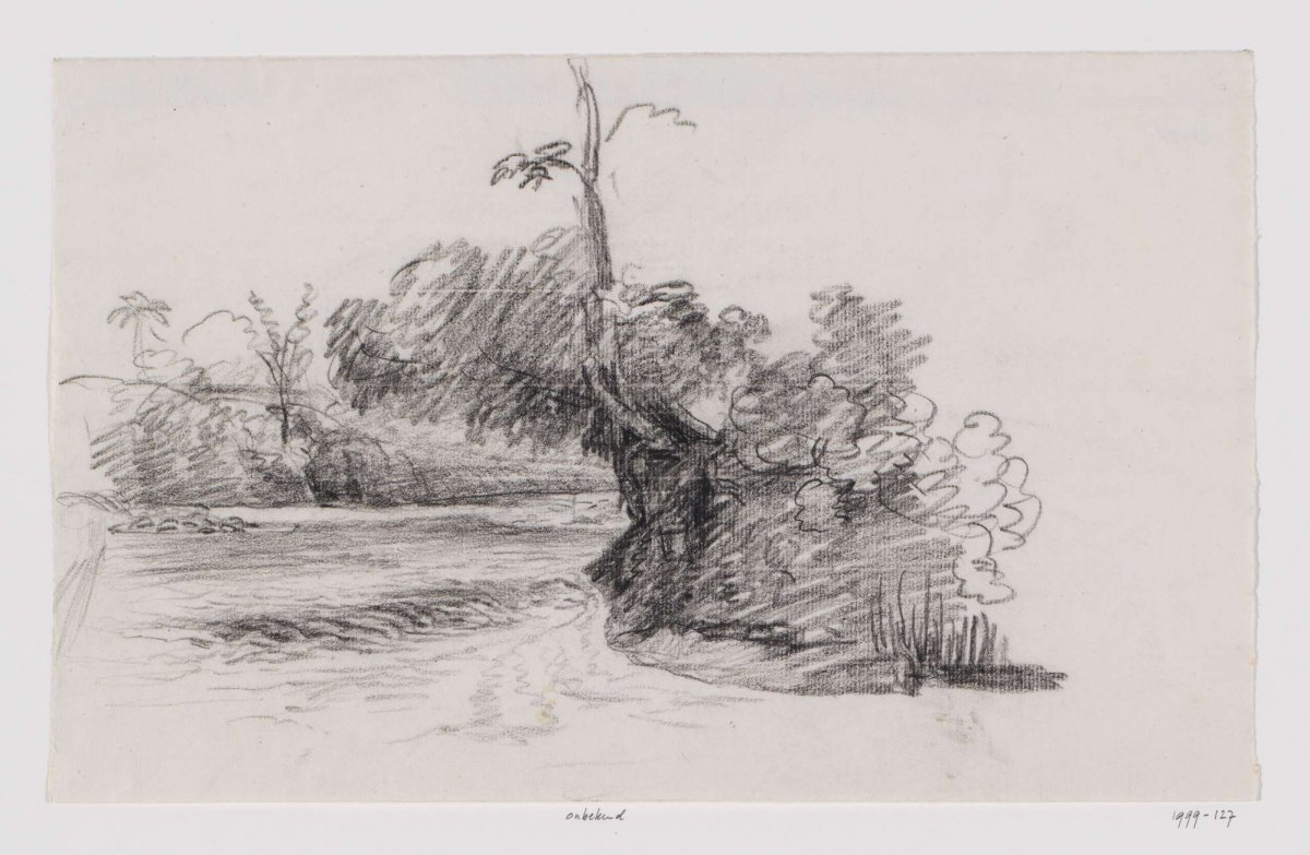 Rivierlandschap, Java, Adrianus Johannes Bik, c. 1816 - c. 1846