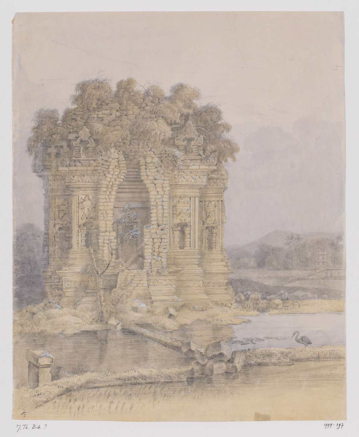 Candi Kalasan, bij Yogyakarta, Midden-Java, Adrianus Johannes Bik, 1817