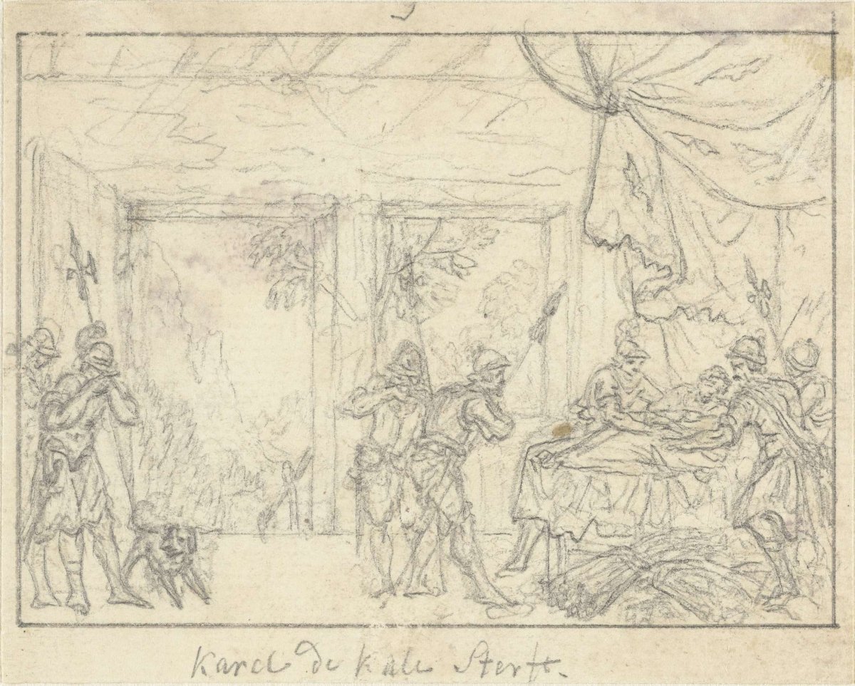 The death of Charles the Bald, Simon Fokke, c. 1722 - c. 1784