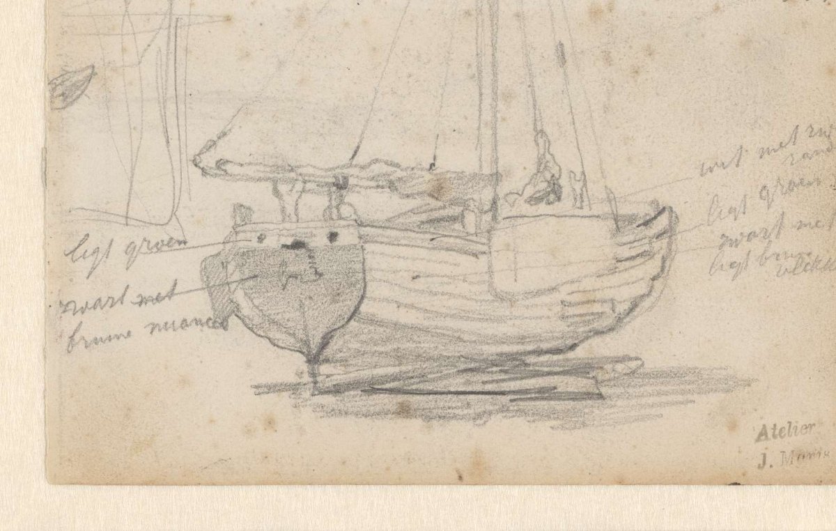 Study of a fishing vessel, Matthijs Maris, after 1849 - before 1917