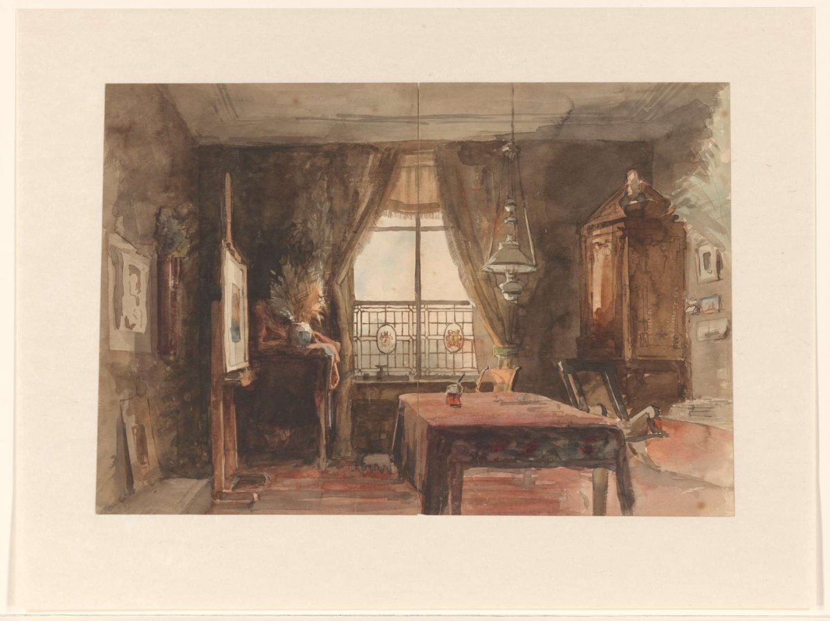 Interior of a painter's studio, anonymous, c. 1875 - c. 1899