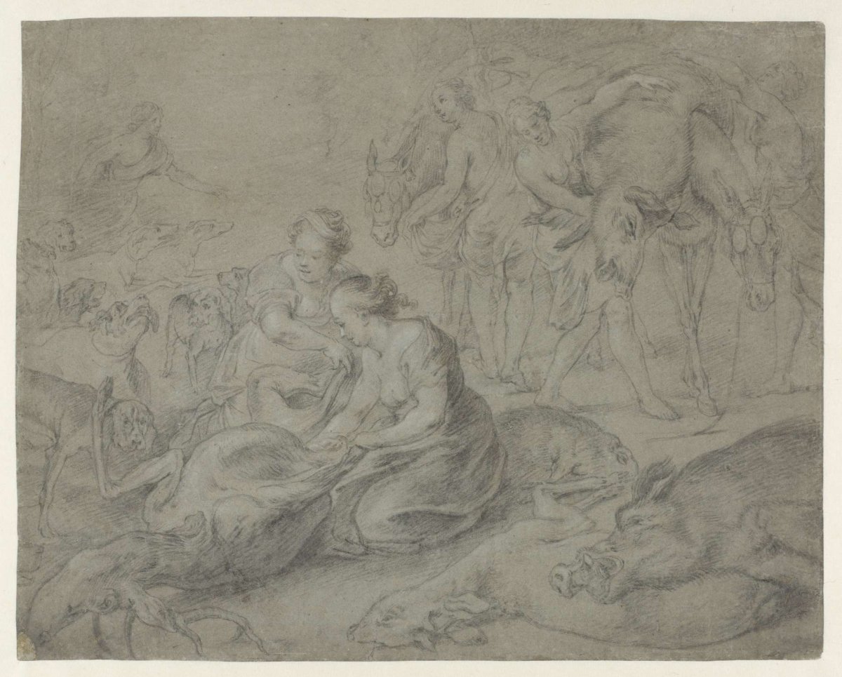 Diana and her nymphs after the hunt, anonymous, after 1600 - before 1699
