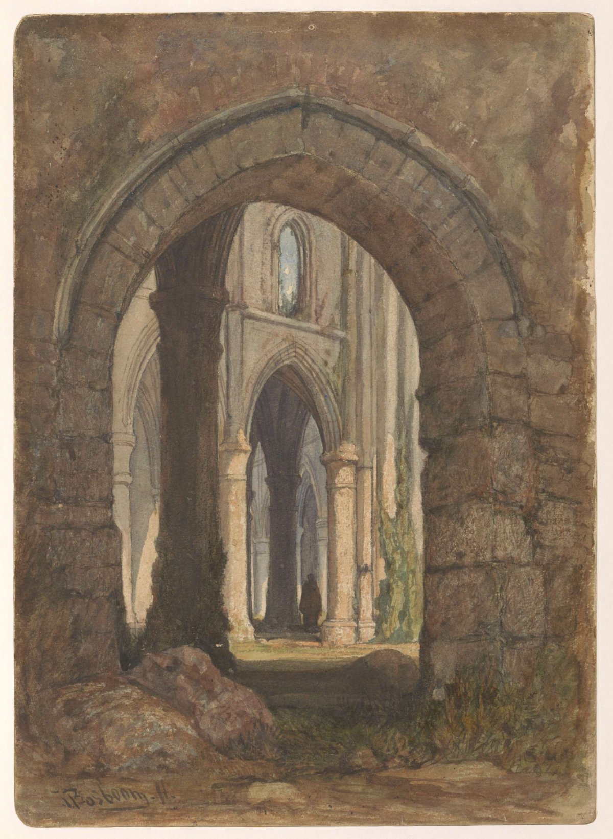 Ruins of a Gothic church, anonymous, after 1800 - before 1899