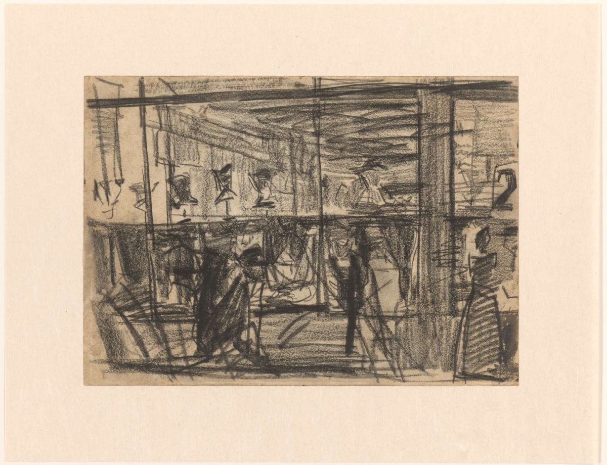 The window of a hat store on the Nieuwendijk in Amsterdam at night, Isaac Israels, 1886 - 1903
