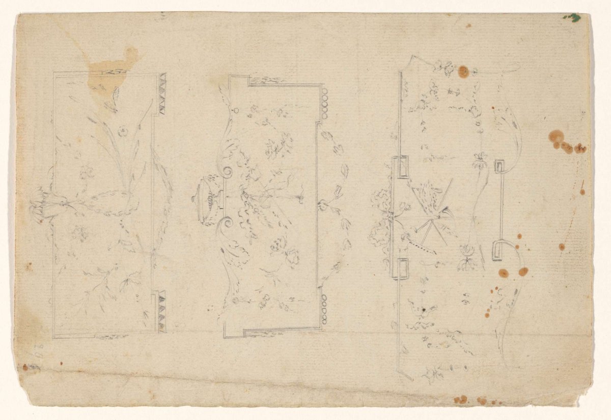 Three designs for decoration, anonymous, c. 1775