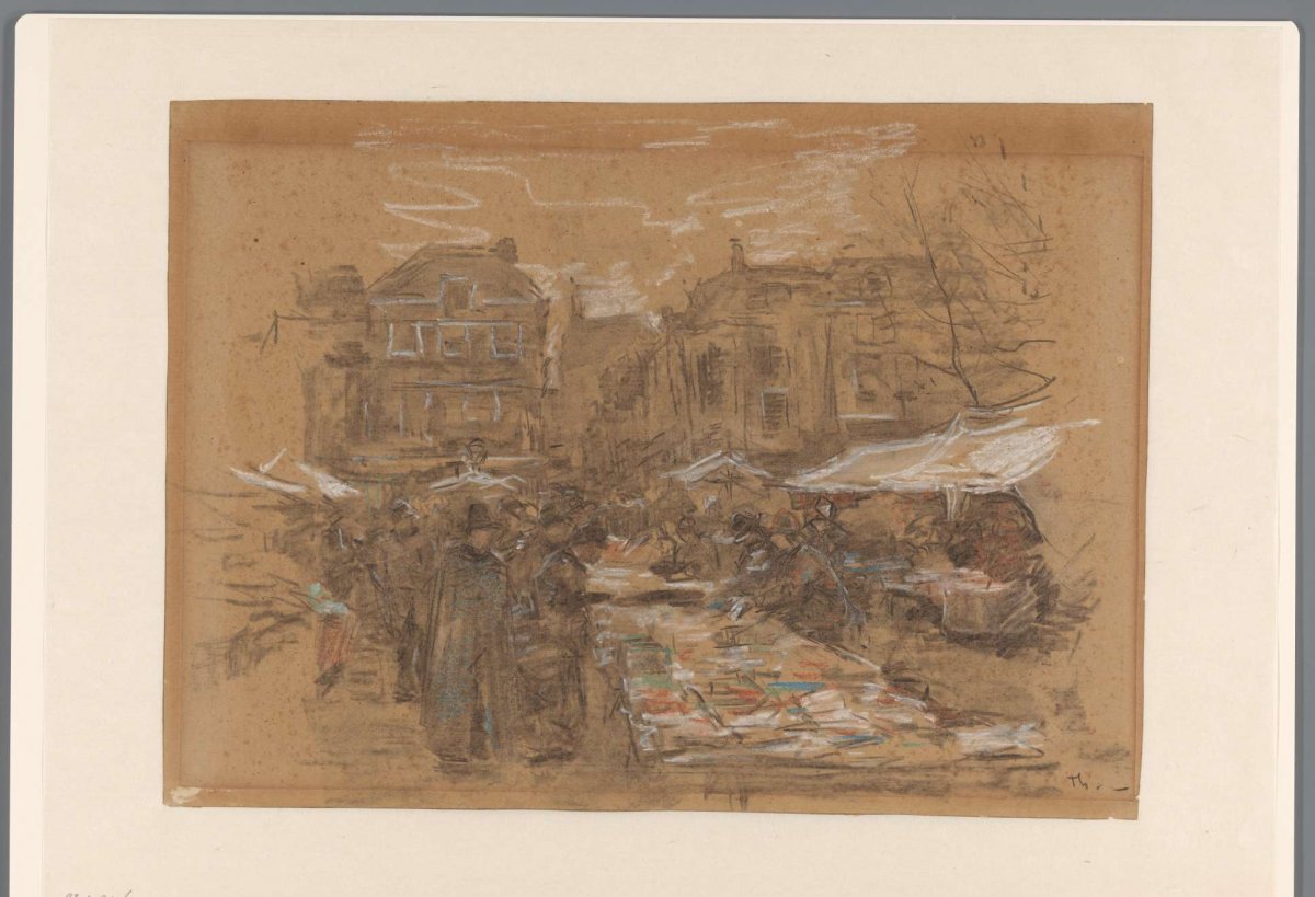 Boekenmarkt in Den Haag, Willem Bastiaan Tholen, after 1870 - before 1931