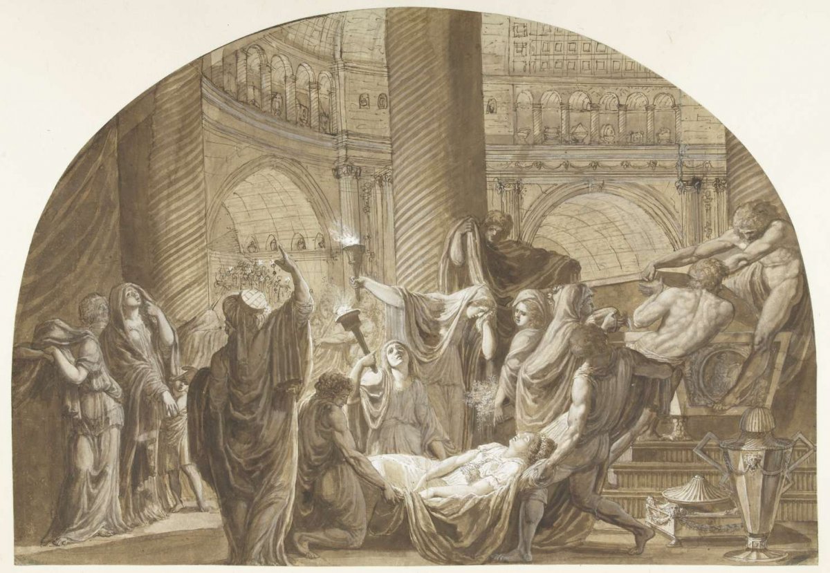 Antique Funeral Scene in a Mausoleum, Luigi Ademollo, c. 1795