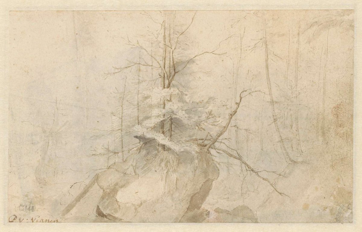 Rocky Landscape with Trees, Paulus Willemsz. van Vianen, c. 1603