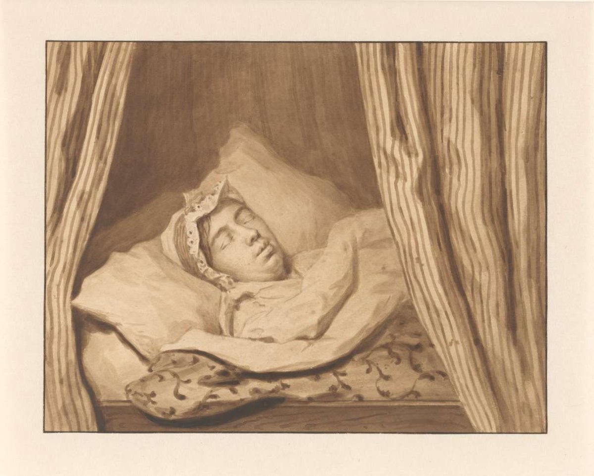 Jonkvrouwe Johanna van Weede on her deathbed, anonymous, 1823