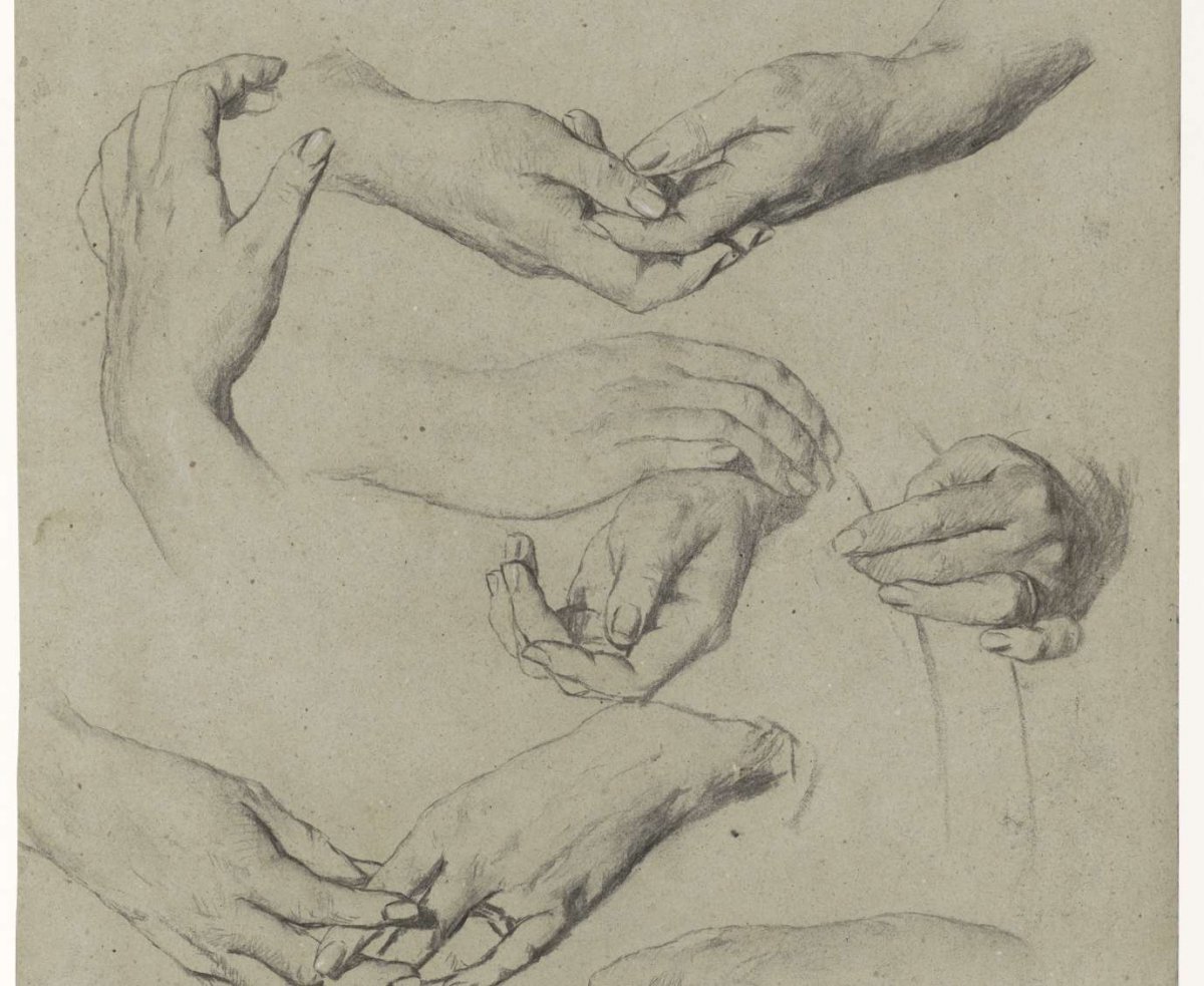 Studies of hands, Thérèse Schwartze, c. 1861 - c. 1918
