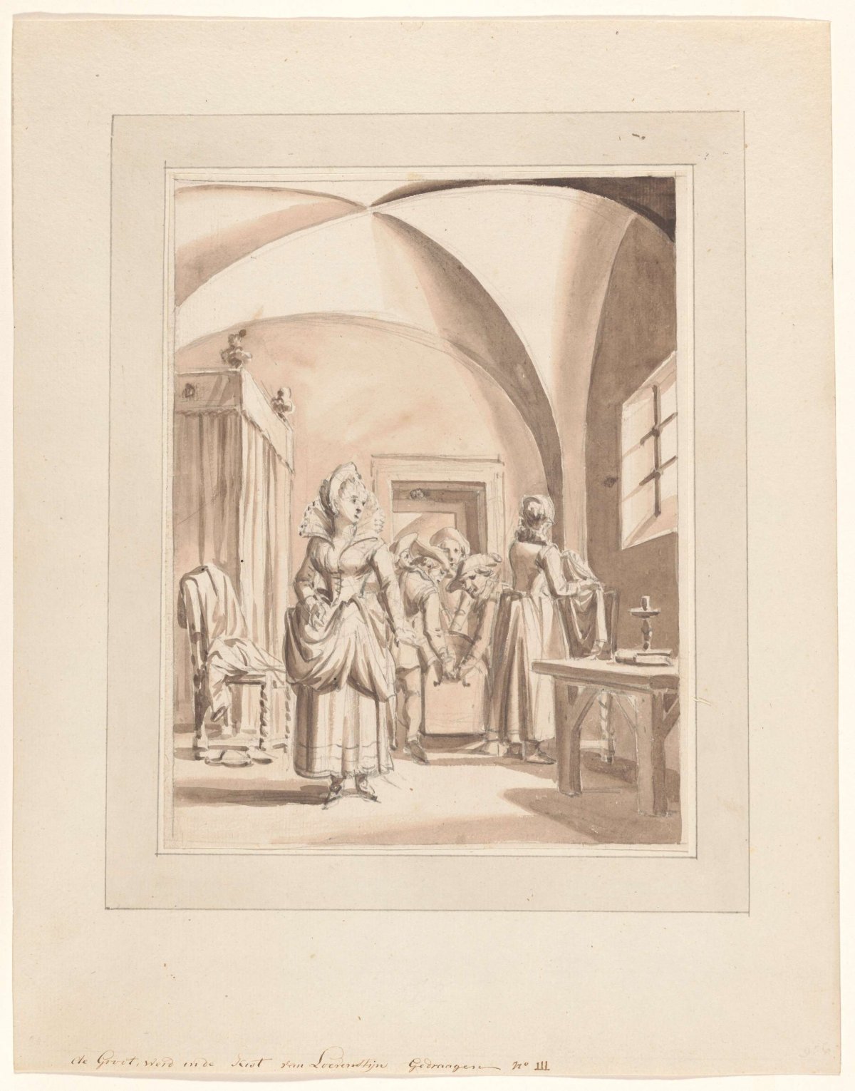 Hugo de Groot is carried in book chest from Loevestein, anonymous, 1775 - 1800