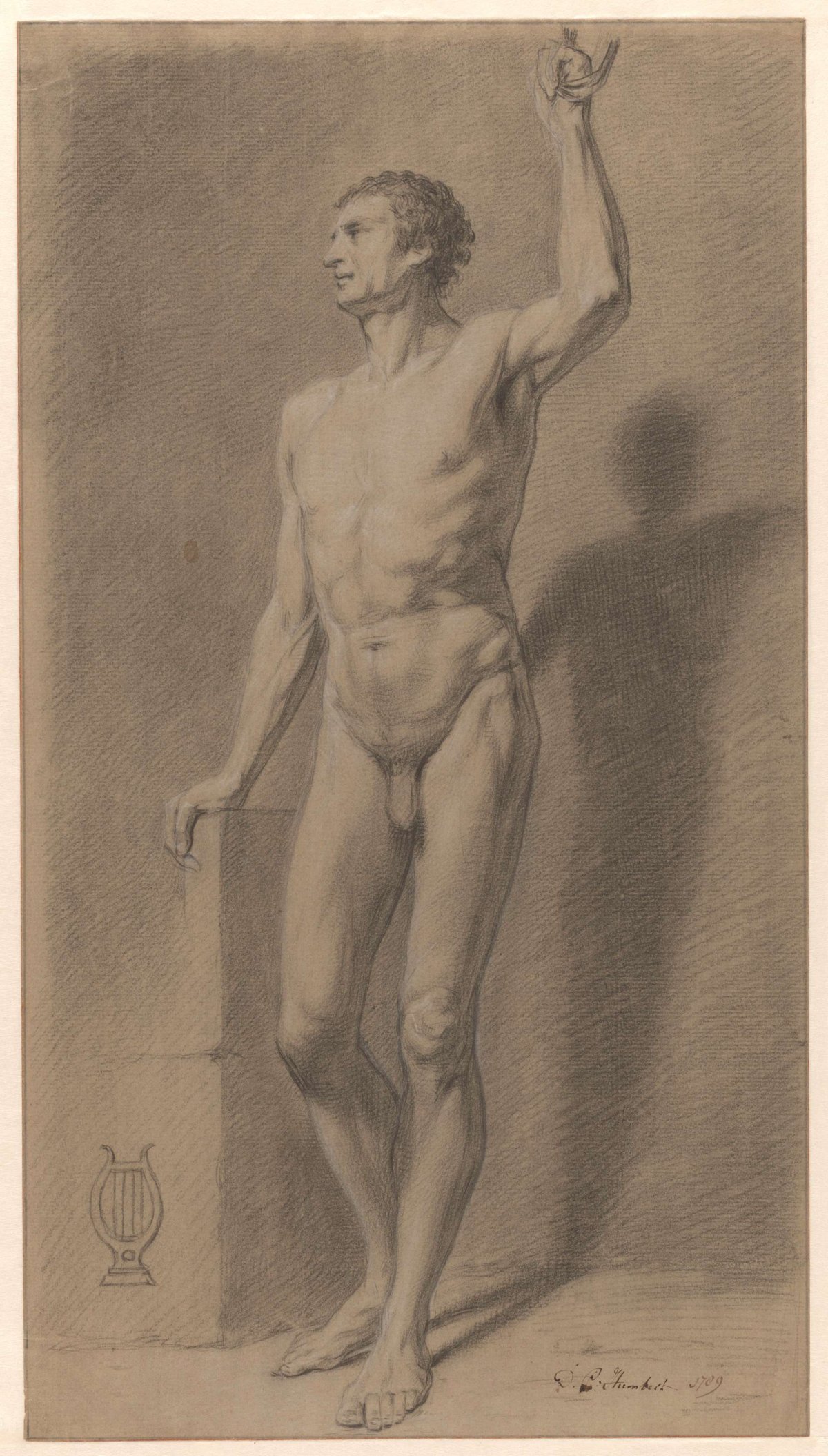 Staand mannelijk naakt; academiestudie, David Pièrre Giottino Humbert de Superville, 1789