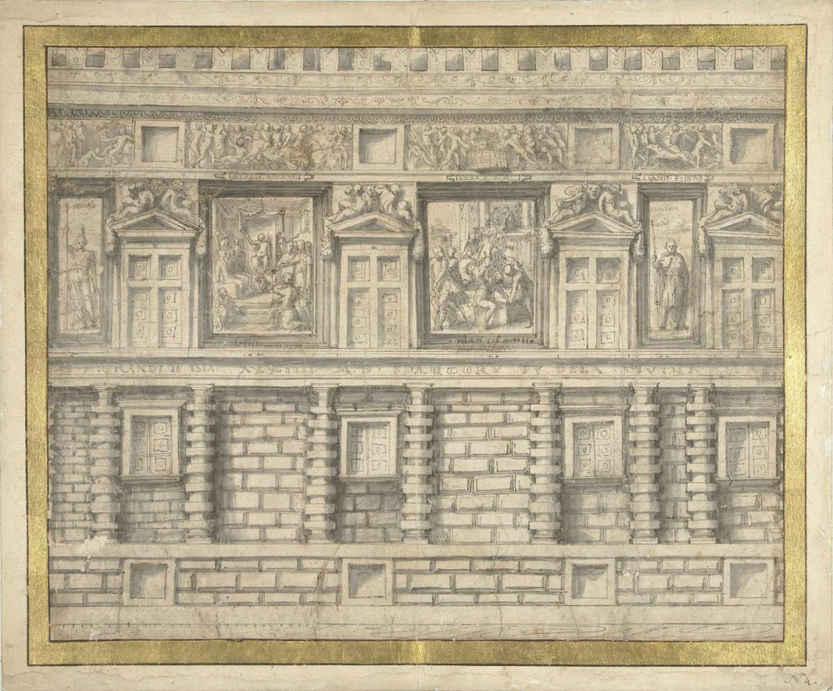 Design for the north facade of the Palazzo Doria, Genoa, Perino del Vaga, 1534