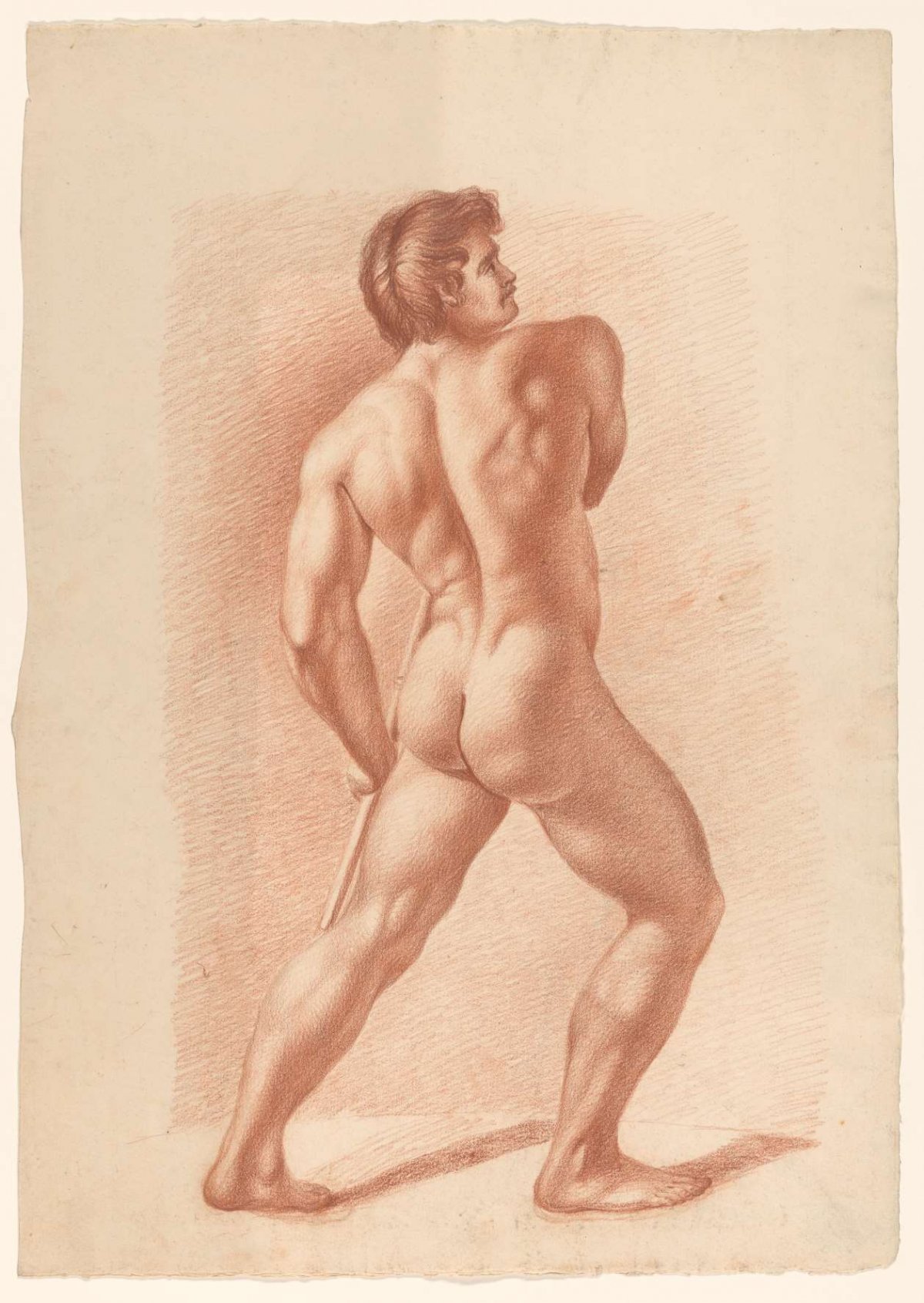 Standing male nude, viewed from the back, A. Waterloo, c. 1826