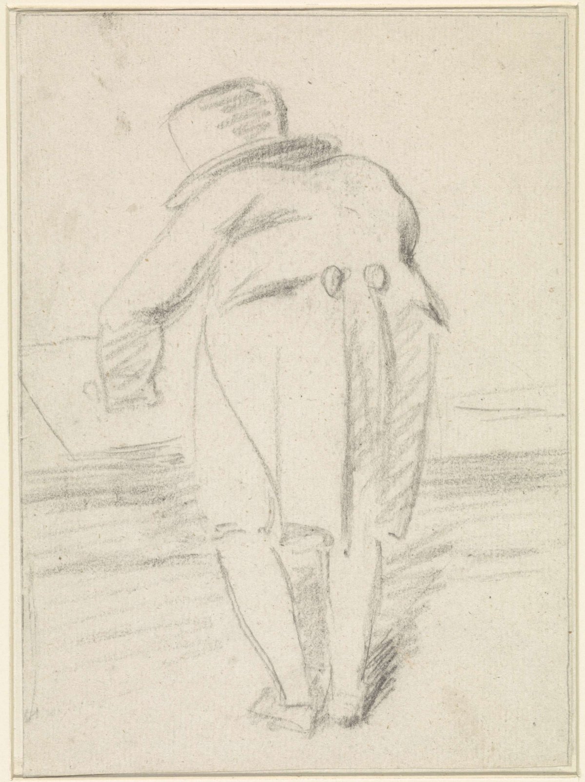 Portrait of Hendrik de Flines seen from behind, anonymous, c. 1700 - c. 1800