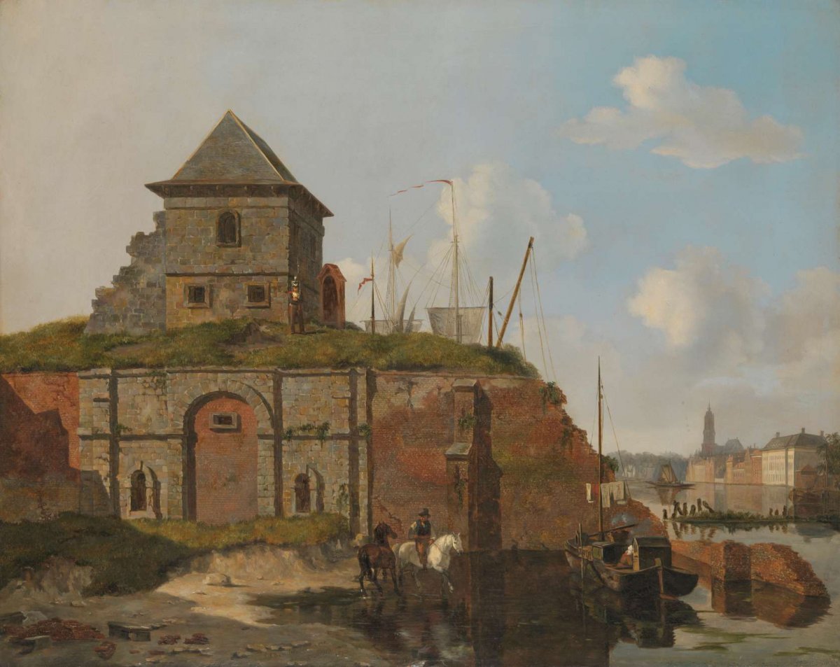 City Wall with Gunpowder Magazine, Carel Jacobus Behr, 1830