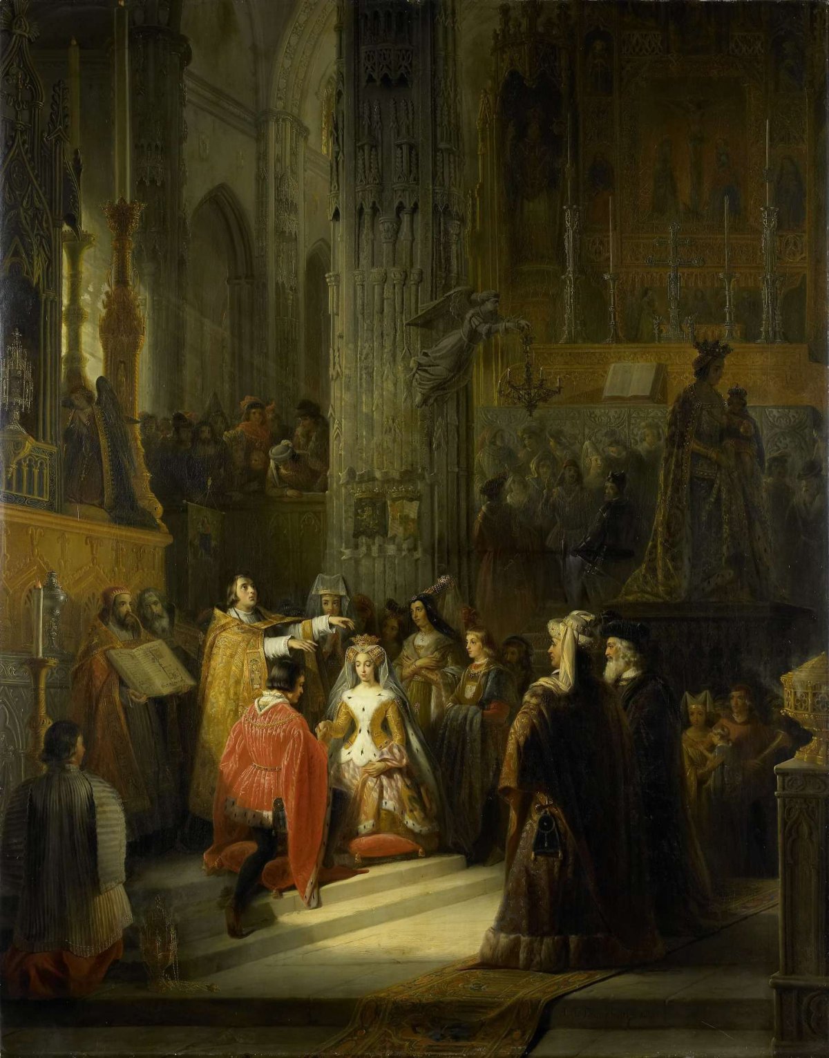 The Wedding of Jacoba of Bavaria, Countess of Holland, and Jan IV, Duke of Brabant, 10 March 1418, Jacob Joseph Eeckhout, 1839