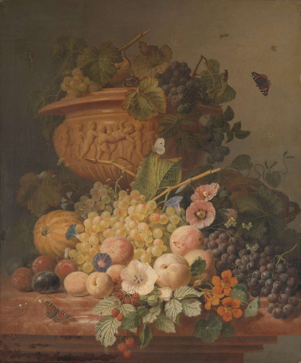 Still Life with Flowers and Fruit, Eelke Jelles Eelkema, 1824