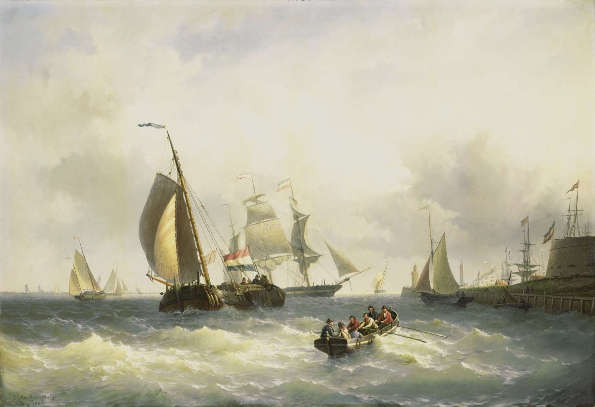 Anchorage at Bremerhaven, Willem Gruyter jr., 1868