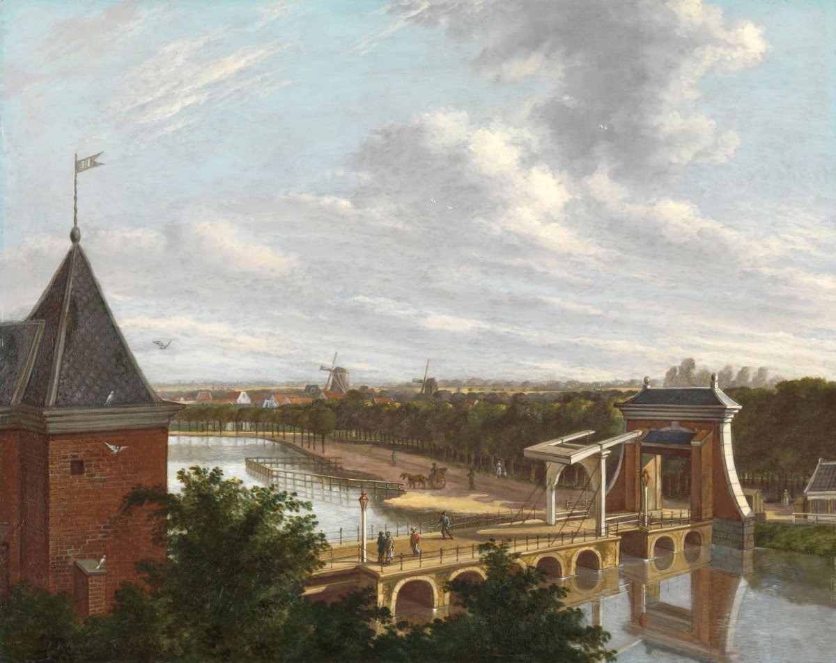 The Amsterdam Outer Canal near the Leidsepoort Seen from the Theatre, Johannes Jelgerhuis, 1813