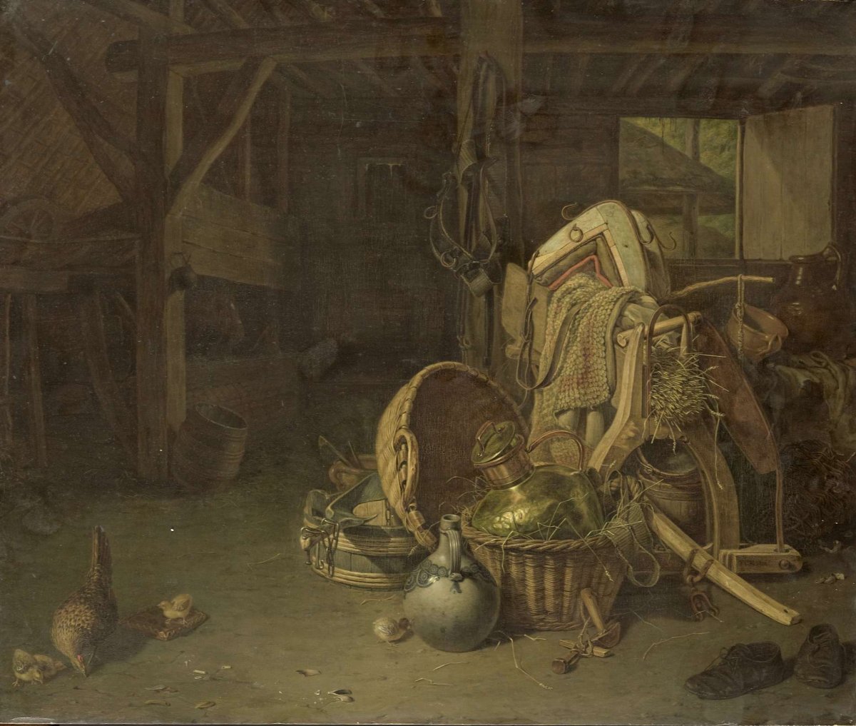 Still Life in a Stable, François Cornelis Knoll, 1824