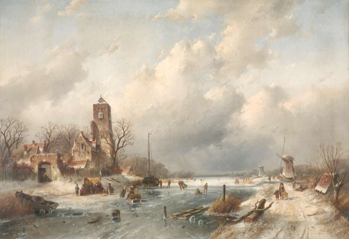 Winter Scene, Charles Leickert, 1867