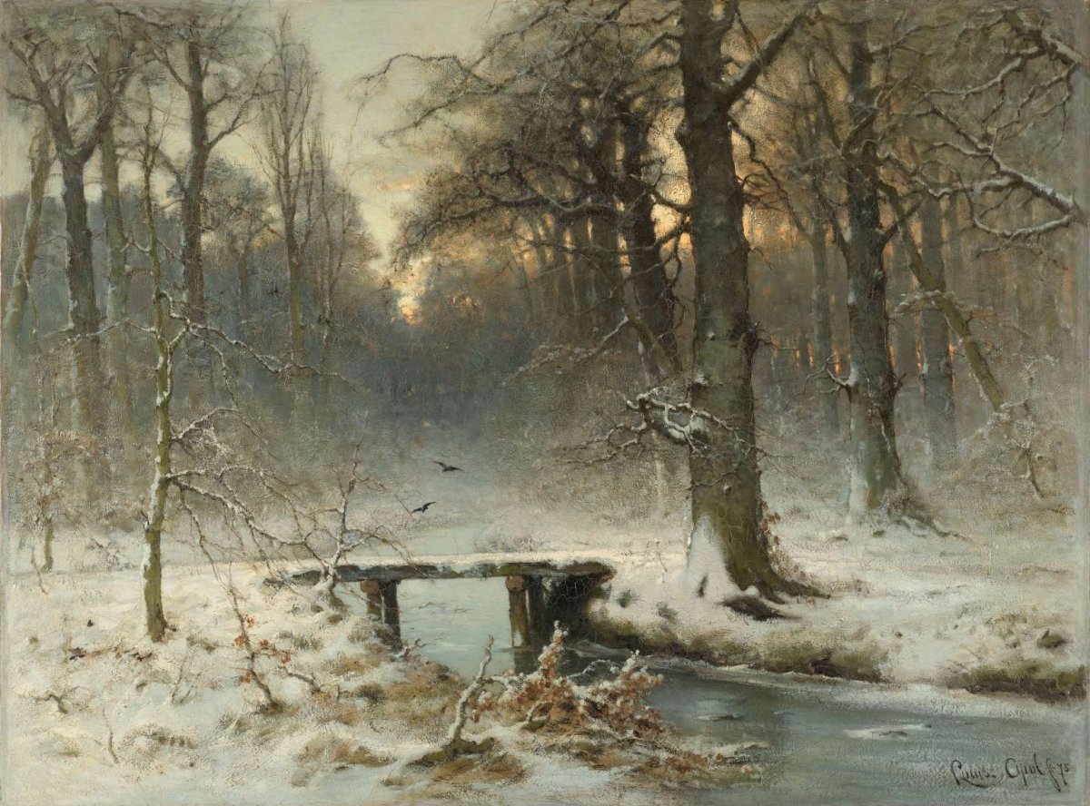 A January Evening in the Woods of The Hague, Louis Apol, 1875
