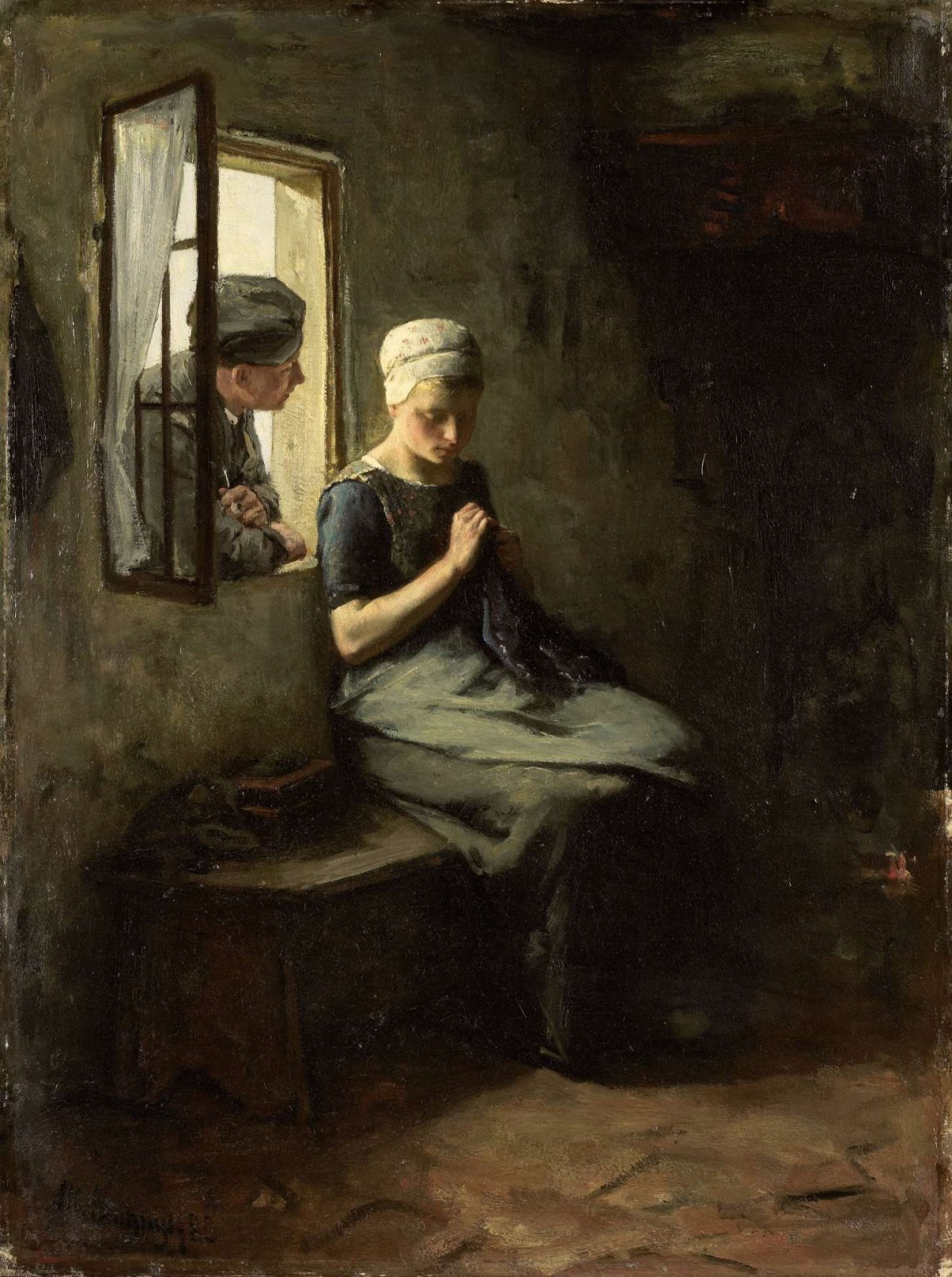 'Vissersvrijage', Albert Neuhuys (1844-1914), 1880