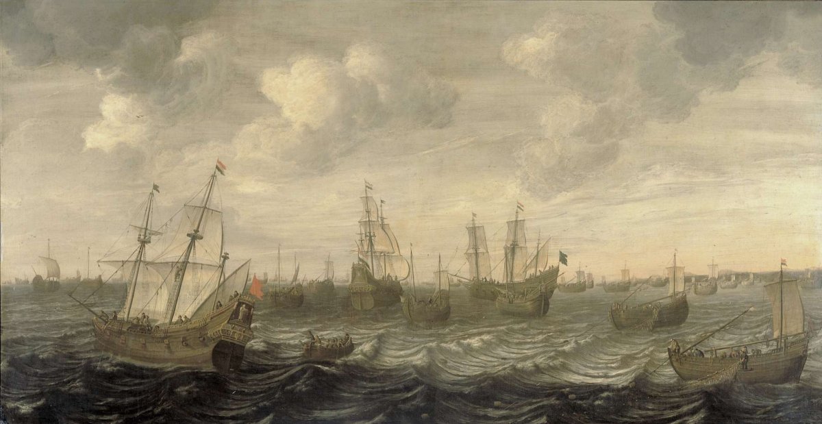 The Dutch Herring Fleet at the fishing grounds, Cornelis Beelt, 1660 - 1701
