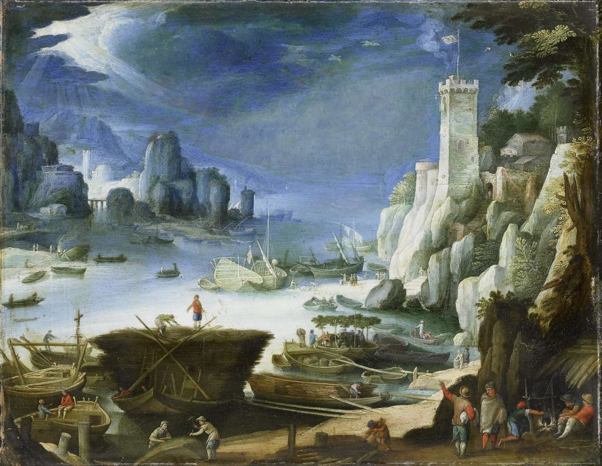 River view wit Large Rock, Paul Bril, 1601