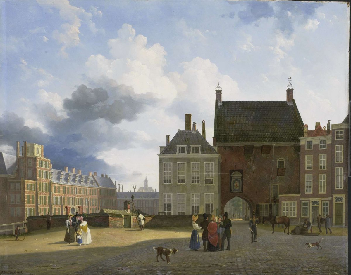 The Gevangenpoort and the Plaats, The Hague, Pieter Daniel van der Burgh, 1825 - 1860