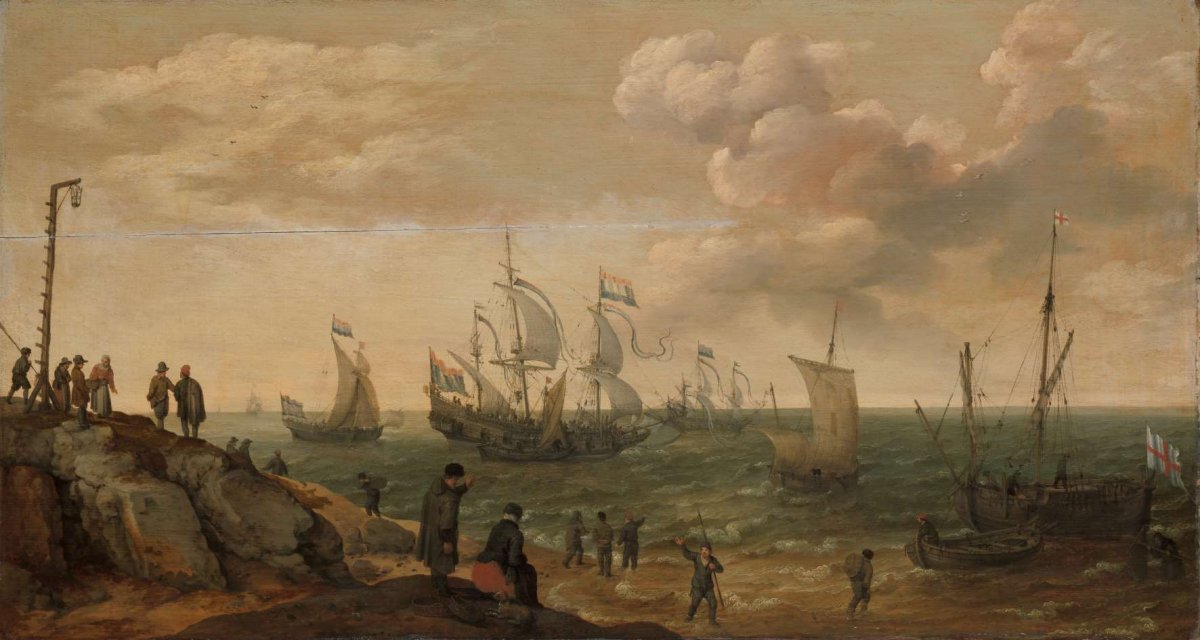 Ships off a Coast, Adam Willaerts, 1628