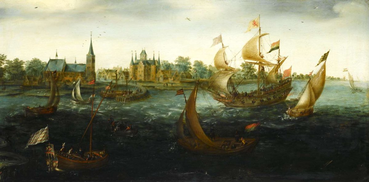 Ships off IJsselmonde, Aert Anthonisz, 1617