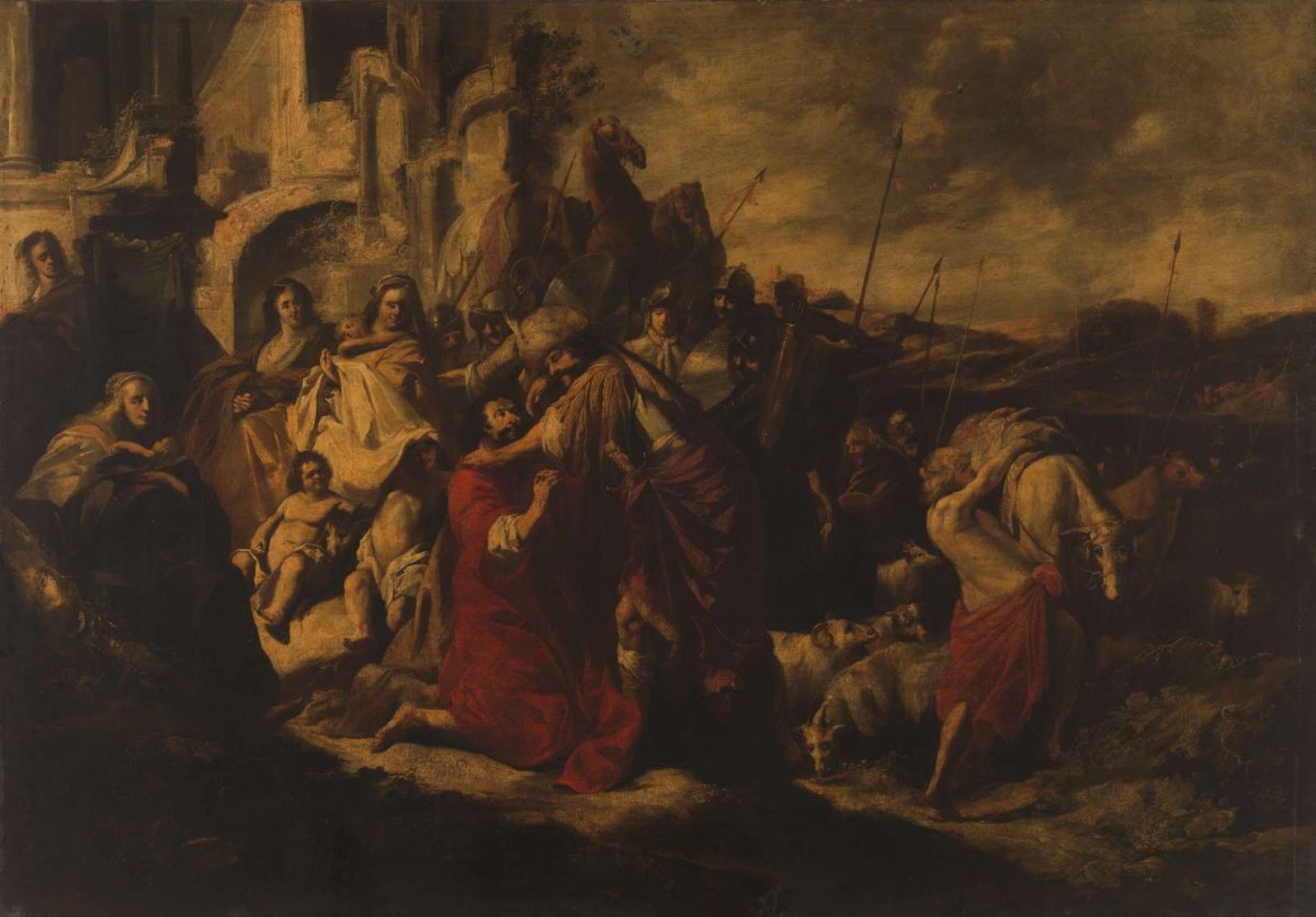 The Meeting of Jacob and Esau, Jacob Hogers, 1655