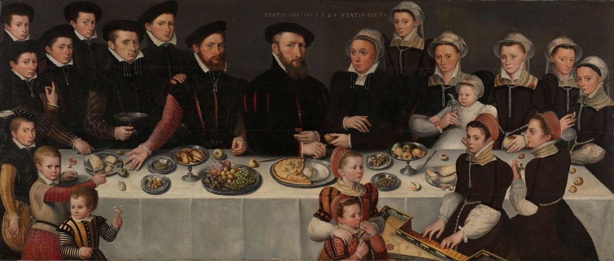 Pierre de Moucheron (1508-67), his Wife Isabeau de Gerbier, their eighteen Children, their Son-in-Law Allard de la Dale and their first Grandchild, anonymous, 1563